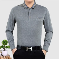 Mùa thu và mùa đông trung niên kích thước lớn chì cotton nam dài tay áo thun cotton cũ áo trung niên bố áo thun unisex