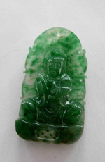 Украшения на шею 南阳独山玉观音吊坠 独玉天蓝料精雕观音挂坠 独山玉观音菩萨挂件