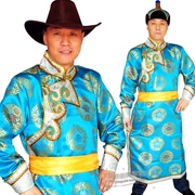 Áo choàng satin nam Mông Cổ trang phục Mông Cổ, trang phục dân tộc thiểu số nam, trang phục khiêu vũ, quần áo Mông Cổ