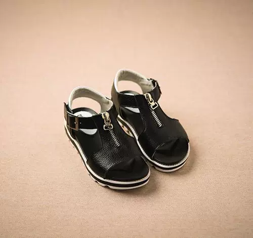 Кожаные сандалии с молнией, пляжная повседневная обувь для мальчиков, из натуральной кожи, подходит для подростков