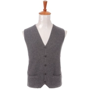 Áo len dệt kim Áo len Vest Thu / Đông Mới Áo cổ chữ V không tay Áo len cashmere Màu rắn Kích thước lớn Áo len Vest