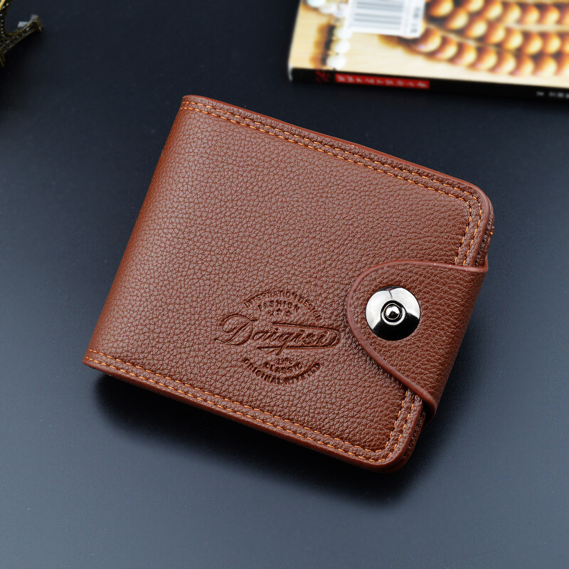 A008 Short & Light Coffeeleisure time Retro soft man wallet Magnetic buckle have cash less than that is registered in the accounts 70% off Multi card male youth wallet Buckles Horizontal fund Wallet