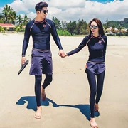 Phiên bản Hàn Quốc của kem chống nắng dài tay lướt phù hợp với cặp đôi đồ bơi phù hợp với nữ bảo thủ che bụng mỏng boyshort - Vài đồ bơi