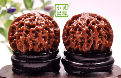 已结缘 只供欣赏---野生珊瑚纹狮子头--文玩核桃闷尖三棱四棱