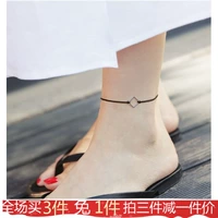 Mạ 925 Bạc Vòng Chân Nữ Đen Hàn Quốc Sinh Viên Đơn Giản Sen Hình Học Handmade Đồ Trang Sức Mỹ Quà Tặng những mẫu lắc chân đẹp nhất