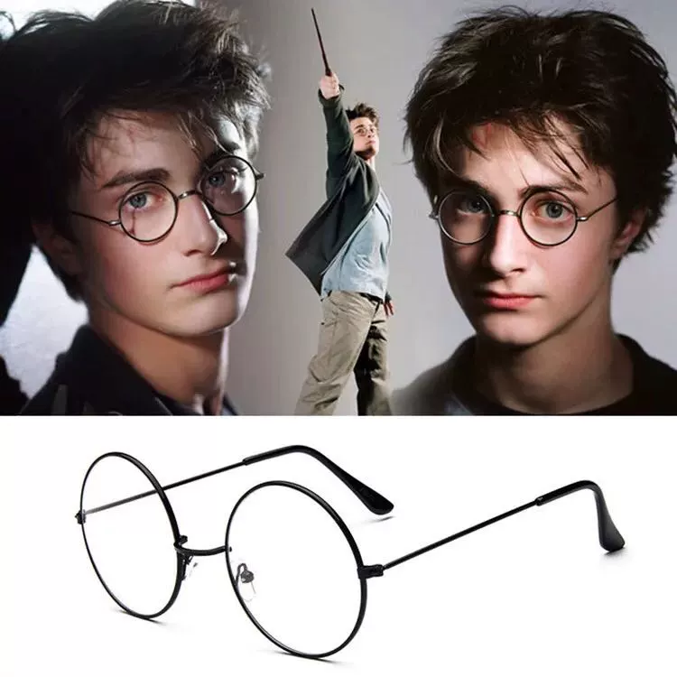 Phong cách Harajuku Harry Potter cổ điển tròn kính gọng khung gọng mặt đồng bằng phiên bản Hàn Quốc khung phẳng - Kính khung