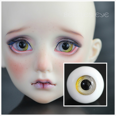 taobao agent [Beetles] BJD/SD doll Handmade glass-eye bead yellow and white two-color gradient JB-04