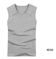 Áo thun nam mùa hè co giãn Vòng cổ Lycra cotton mỏng thể thao không tay nam - Áo vest áo lót nâng ngực