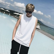 Mùa hè uốn cong đẹp trai T Hàn Quốc thể thao cotton mồ hôi thể thao vest nam trẻ trung màu sắc đơn giản không tay áo thun thủy triều