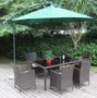 [Hot sale] mây giải trí bàn ghế ngoài trời đồ nội thất bàn cà phê kết hợp ban công giả mây bảng tịch umbrella set bàn ghế sân thượng
