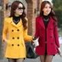 Hàn quốc phiên bản của áo len 2017 mùa xuân và mùa đông phụ nữ mới dài Nini coat dày eo thủy triều mỏng áo khoác dạ nữ 2020