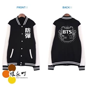 BTS Bulletproof Youth League Bangtan Boys A.R.M.Y hoodie cùng đoạn cộng với đồng phục bóng chày nhung - Thể thao sau