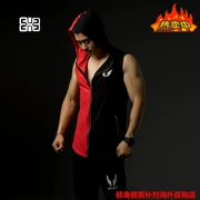 Dark Prison Hunter Gốc Phòng Tập Thể Dục Thể Thao Nam Vest Chạy Leo Núi Thời Trang Đào Tạo Tops Breathable Trùm Đầu Vest