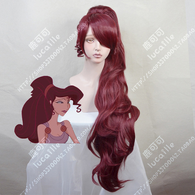 taobao agent Gulles Higris Migramier Dark wine red rolled hair+tiger card cos wigs