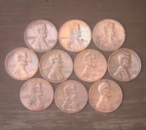 Có 10 đồng xu kỷ niệm Lincoln Mỹ 1 xu đồng xu Bắc Mỹ nước ngoài Canada