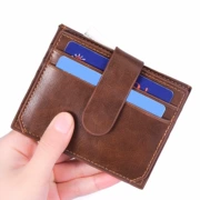 Của nam giới thẻ nhỏ gói điều khiển giấy phép túi ngắn ngân hàng quà tặng siêu mỏng toàn bộ matte da dây kéo chủ thẻ ví