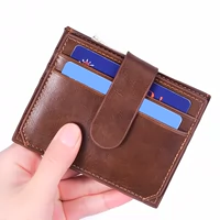 Của nam giới thẻ nhỏ gói điều khiển giấy phép túi ngắn ngân hàng quà tặng siêu mỏng toàn bộ matte da dây kéo chủ thẻ ví ví pierre cardin