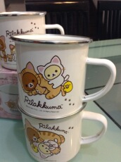Стакан rilakkuma 轻松熊日本进口原单搪瓷小马克杯，茶杯咖啡杯，漱口杯