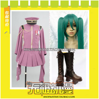 taobao agent Hatsune Vocaloid Qianben Sakura Hatsune Miku cosplay clothing free shipping+wig+shoes