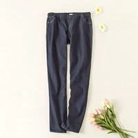 Của phụ nữ Châu Âu và Hoa Kỳ xuất khẩu khuyến mãi denim quần eo thẳng qua mỏng hoang dã jeans có kích thước lớn F302C quần bò dài