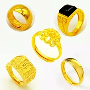 Việt Nam Shajin nam 24K vàng euro xu trang sức mô phỏng nhẫn vàng giả mạ vàng trang sức không phai