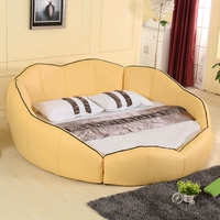 Круглая кровать двойная свадебная кровать европейская отель в стиле большой круглый кровать кожа