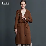 Áo khoác nữ cashmere hai mặt cao cấp châu Âu và Mỹ mới của TDEB2019 với áo khoác len mỏng - Áo len lót đôi