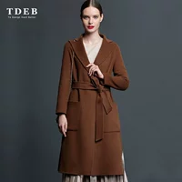 Áo khoác nữ cashmere hai mặt cao cấp châu Âu và Mỹ mới của TDEB2019 với áo khoác len mỏng - Áo len lót đôi áo ấm nữ