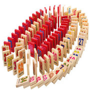 Hoạt động kỹ thuật số Domino Qiaozhimu 110 viên domino cộng, trừ, phép nhân và phân chia bảng tính giáo dục sớm khối xây dựng đồ chơi