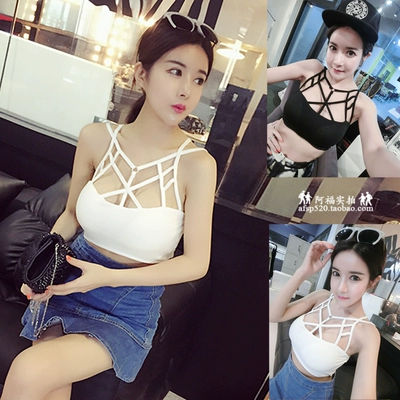 韩版夜店性感露背镂空裹胸个性挂脖胸衣打底背心女夏露脐短款抹胸-淘宝网 韩版夜店性感露背镂空裹胸个性挂脖胸衣打底背心女夏露脐短款抹胸-淘宝网