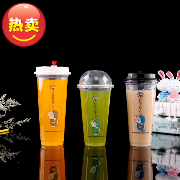 22 79 90 Mouths Of Doraemon A 370 420 500 550 700 Disposable Milk Tea Plastic Cups 500 Package Mails From Best Taobao Agent Taobao International International Ecommerce Newbecca Com