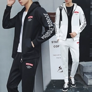 Mùa thu và mùa đông áo len thể thao giải trí phù hợp với nam giới ba mảnh thanh niên xu hướng Hàn Quốc học sinh trung học cơ sở quần áo nam