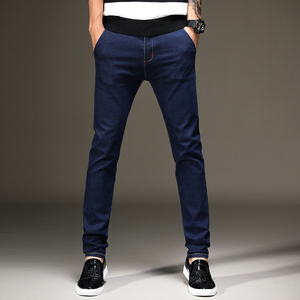 春秋新款牛仔裤男士修身型青少年男生韩版潮流小脚潮男裤子72966