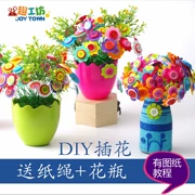 Hoa cẩm chướng nút sáng tạo bó hoa handmade tự làm gói vật liệu trẻ em mẫu giáo sản xuất quà tặng ngày của giáo viên