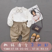 Sản phẩm dành cho trẻ em của mặt trời * Áo sơ mi nữ 'Quần áo trẻ em mùa thu trẻ em Nhật Bản bướm cổ áo lại dây kéo dài tay áo