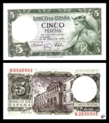 [Châu Âu] New Tây Ban Nha 5 peseta 1954 phiên bản ngoại tệ tiền giấy