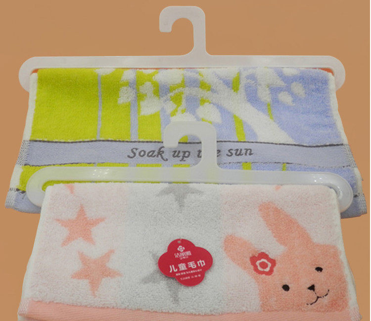 Towel, plastic hanger