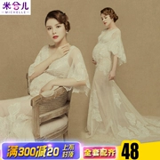 2018 Photo Studio Phụ nữ mang thai Chụp ảnh Cho thuê quần áo Chụp ảnh Mẹ mang thai Nghệ thuật Ảnh Trang phục Ren phối cảnh