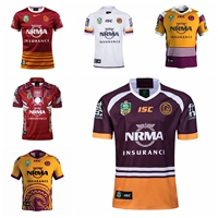 Quần áo bóng bầu dục 2018 NRL Brisbane Broncos Brisbane ngựa hoang dã rugby jersey bóng bầu dục Mỹ