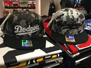 Đài Loan mua MLB Yankees Dodgers mũ ngụy trang mũ bóng chày nam và nữ điều chỉnh mũ đôi - Bóng chày