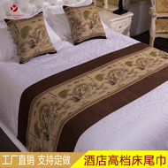 Khách sạn khách sạn bộ đồ giường vải trải giường trang trí giường đuôi pad bảng cờ tùy chỉnh sao cao cấp giường khăn giường cờ