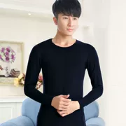 Của nam giới phương thức mùa thu quần áo mảnh duy nhất bông siêu mỏng Slim đáy áo sơ mi nam của nhiệt đồ lót tops kích thước lớn dài tay áo