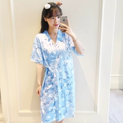 Nhật bản tăng lỏng ngắn tay sexy kimono áo choàng mùa hè ladies casual sinh viên áo choàng tắm đồ ngủ dịch vụ nhà