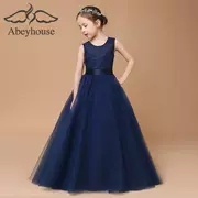 Trẻ em ăn mặc nữ sàn catwalk công chúa váy dài hiệu suất đàn piano quần áo hoa cô gái ăn mặc cô gái buổi tối ăn mặc hiệu suất giai đoạn