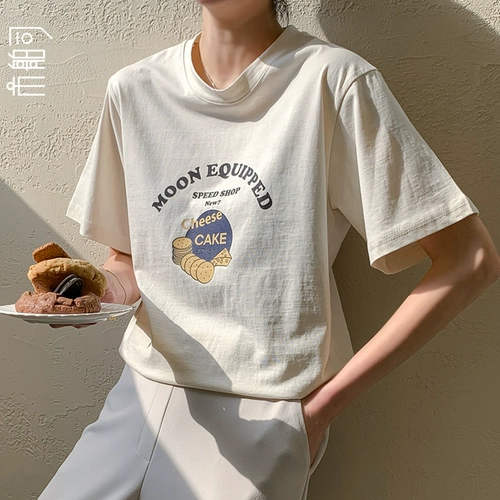 Мультяшная летняя футболка с коротким рукавом, коллекция 2021
