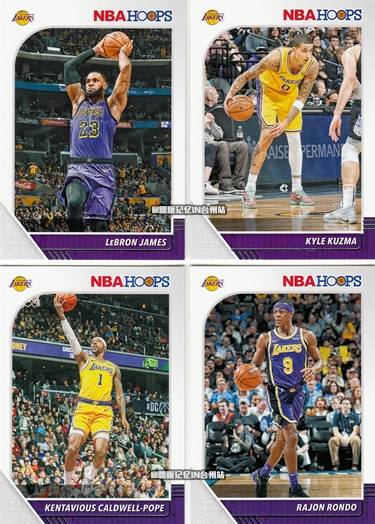 Карта звезды HOOPS Леброн ДжеймсКузмаПоуп Рондо Лейкерс 2019-20 HOOPS Star Card