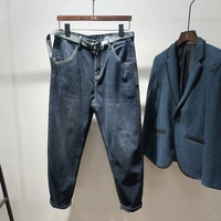 Трендовые джинсы, приталенные штаны, свободный прямой крой, в корейском стиле, осенние