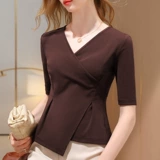 Футболка, спортивная одежда, корсет, V-образный вырез, в западном стиле, облегающий крой