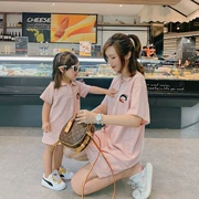 Quần áo bé gái mùa hè đầy đủ phiên bản Hàn Quốc của mẹ và con gái lớn mới lớn cha mẹ-con mặc áo phông ngắn tay giản dị - Trang phục dành cho cha mẹ và con