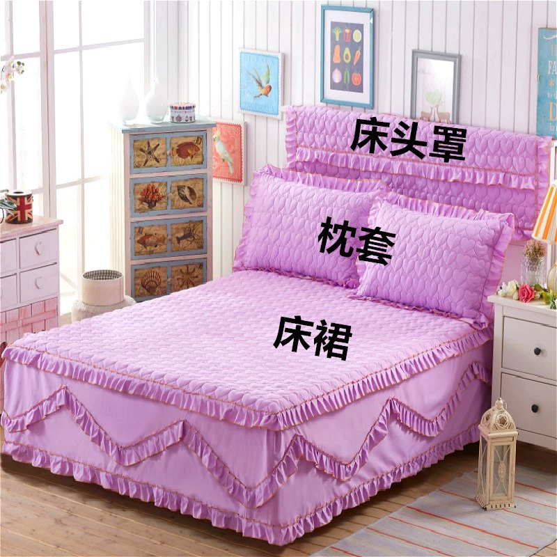 Chăn bông giường dày đầu giường gối đầu gối vỏ chăn bông trải giường dày 1,5m trải giường 1,82,0 m giường - Trang bị tấm